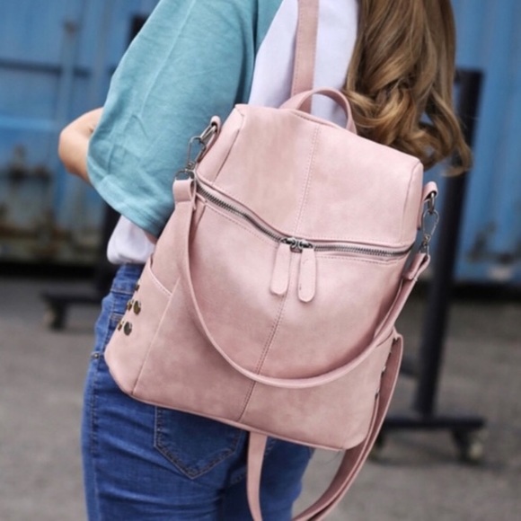 Faux Leather Mini Backpack Available in Grey! - Picture 2 of 5
